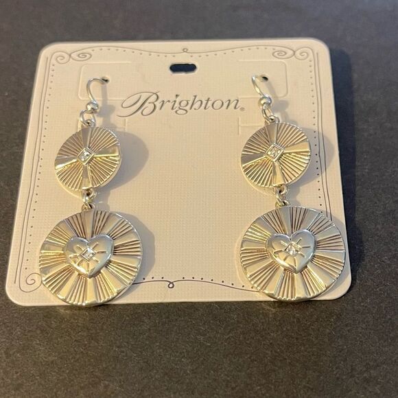 Brighton Celeste Double Drop French Wire Earrings NWT - Picture 4 of 5